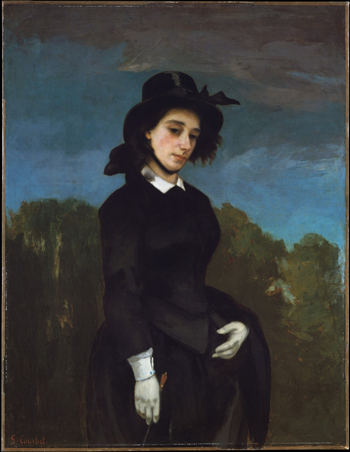Woman in a Riding Habit L'Amazone by Gustave Courbet - Realist canvas print