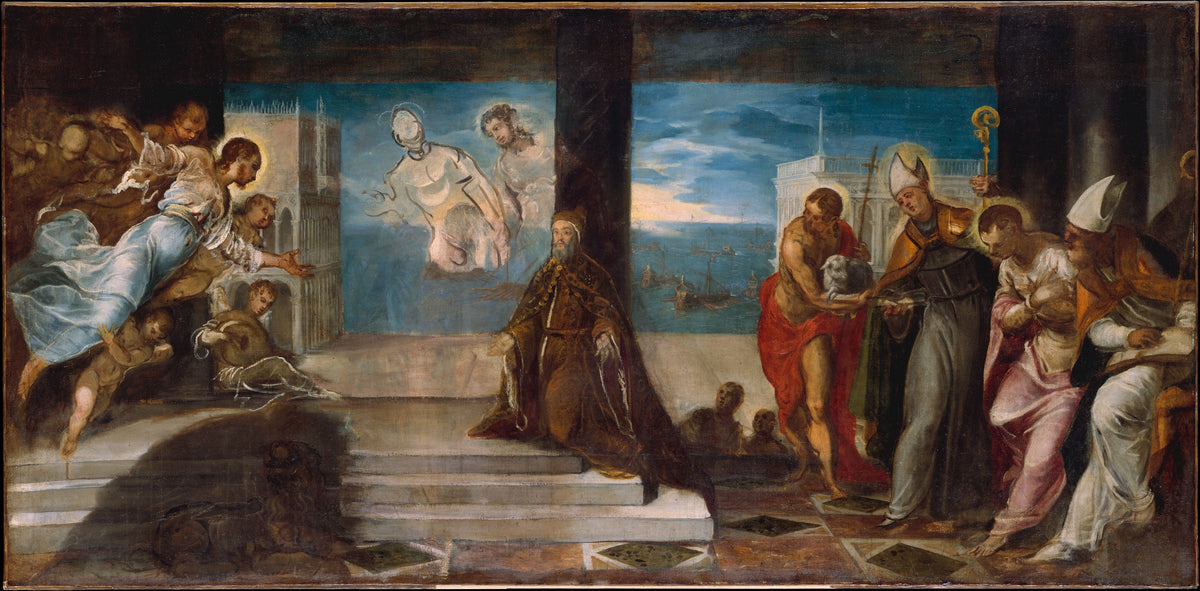 Doge Alvise Mocenigo 15071577 Presented to the Redeemer by Jacopo Tintoretto (Jacopo Robusti) - Oil Painting canvas print