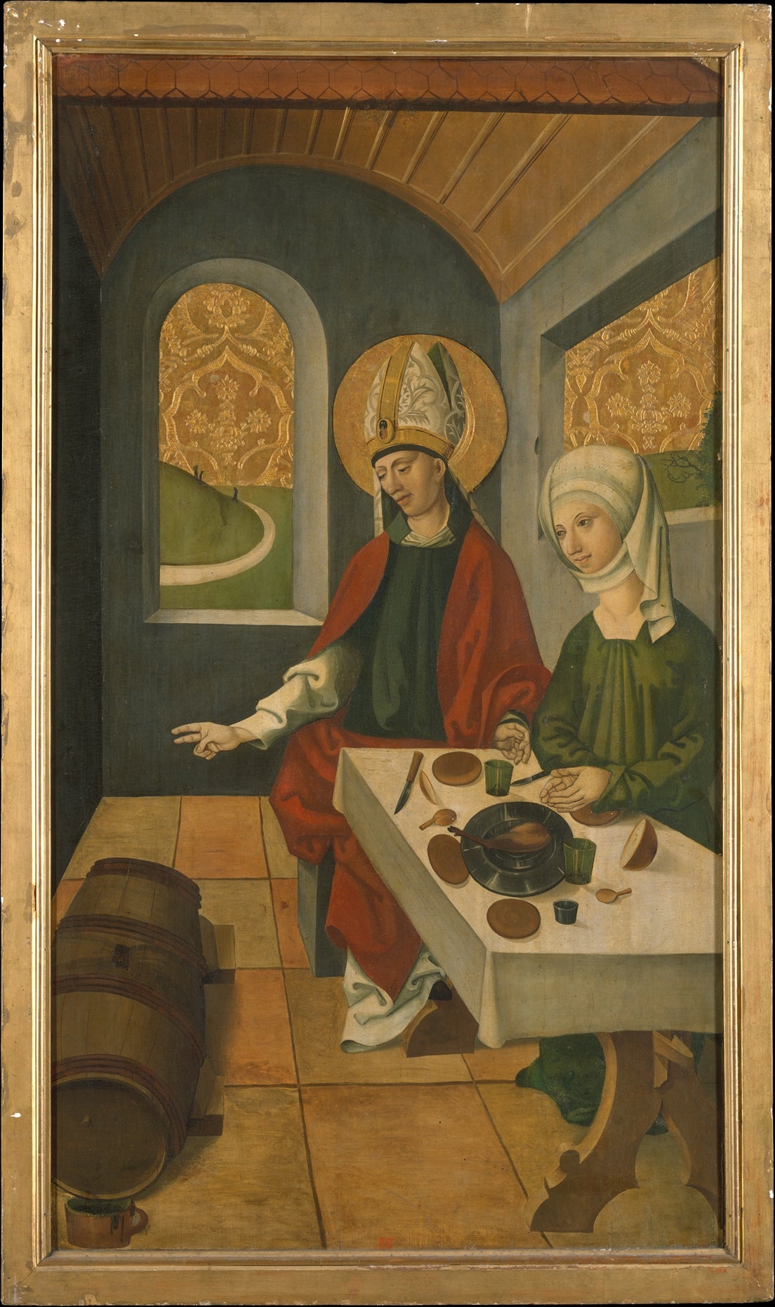 Saint Remigius Replenishing the Barrel of Wine interior Saint Remigius and the Burning Wheat by Swiss Painter - Classic Art canvas print