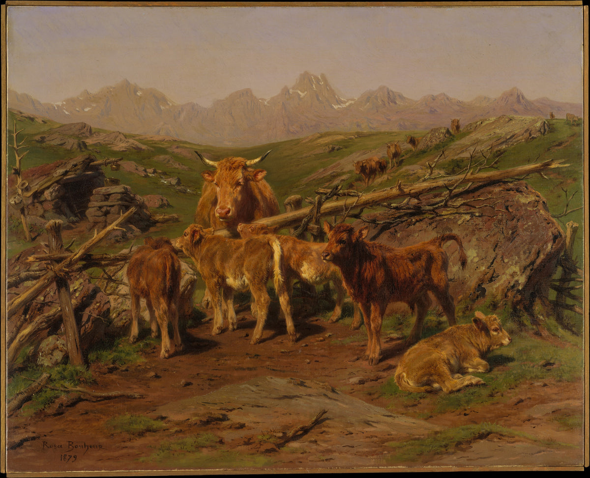 Weaning the Calves by Rosa Bonheur - Oil Painting canvas print