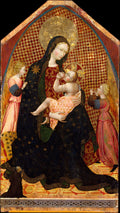 Madonna and Child with Two Angels and a Donor by Giovanni di Paolo (Giovanni di Paolo di Grazia) - Tempera canvas print