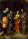 Saints Peter, Martha, Mary Magdalen, and Leonard by Correggio (Antonio Allegri) - Oil Painting canvas print
