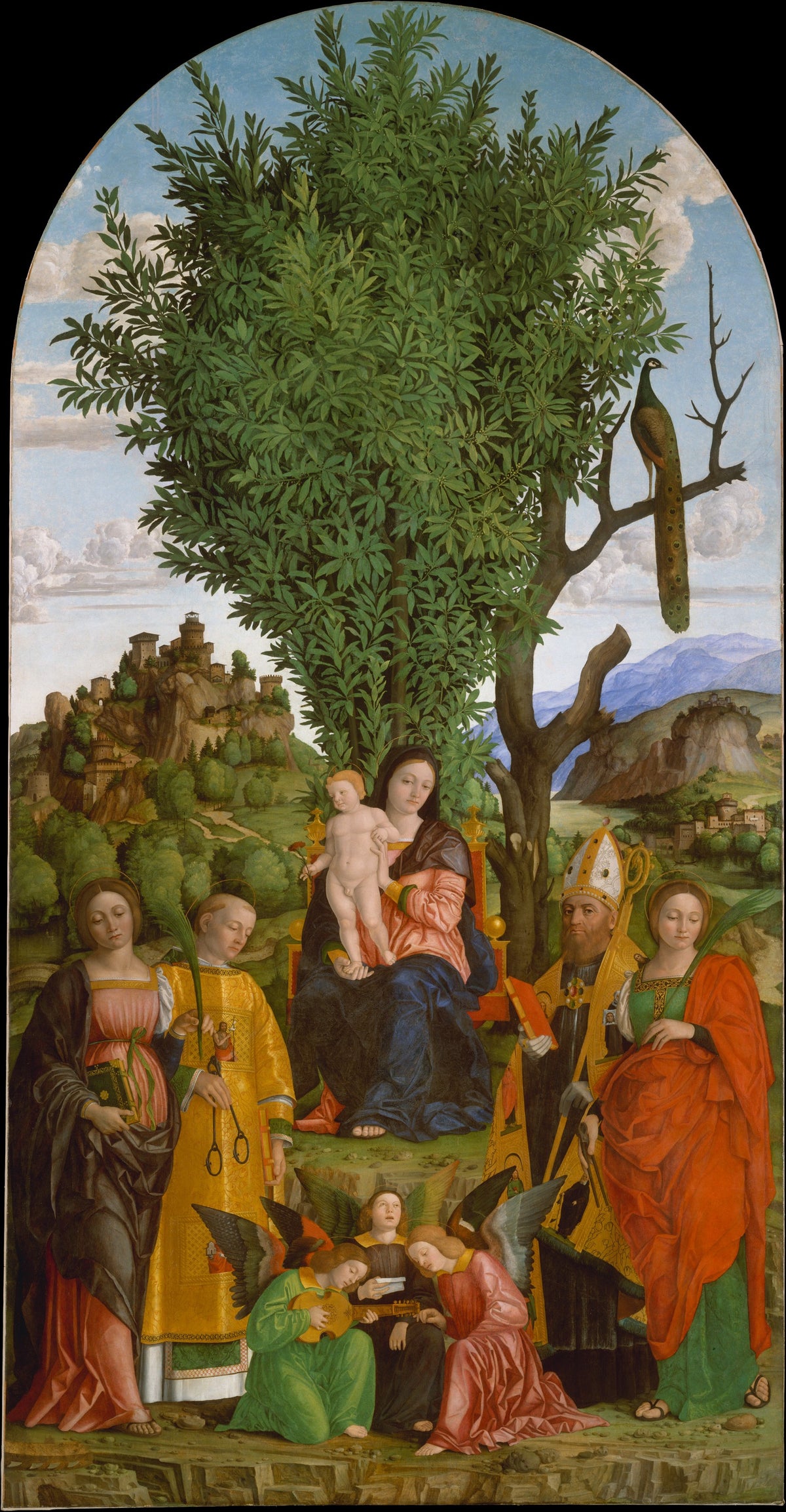 Madonna and Child with Saints by Girolamo dai Libri - Oil Painting canvas print