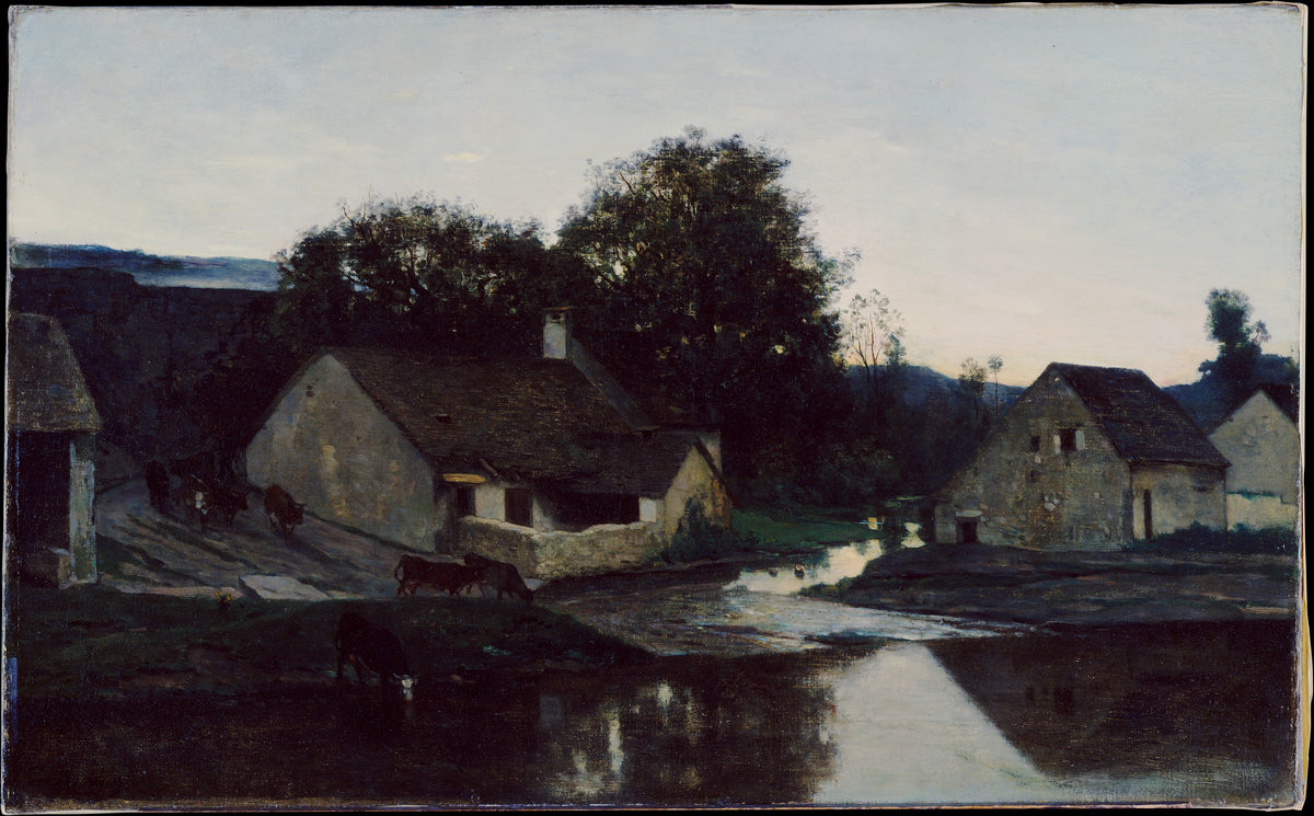 The Hamlet of Optevoz by Charles-François Daubigny - Oil Painting canvas print
