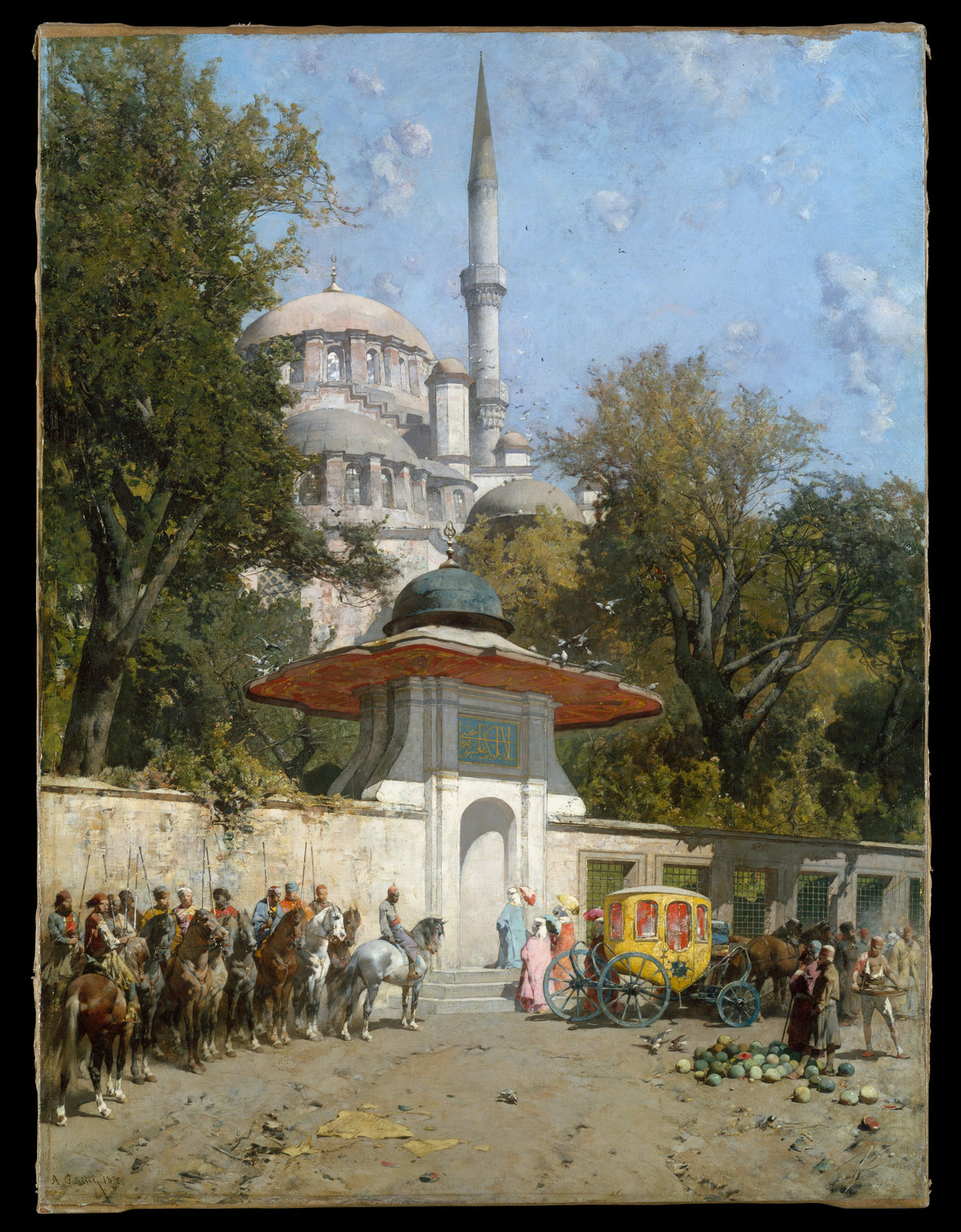 A Mosque by Alberto Pasini - Oil Painting canvas print
