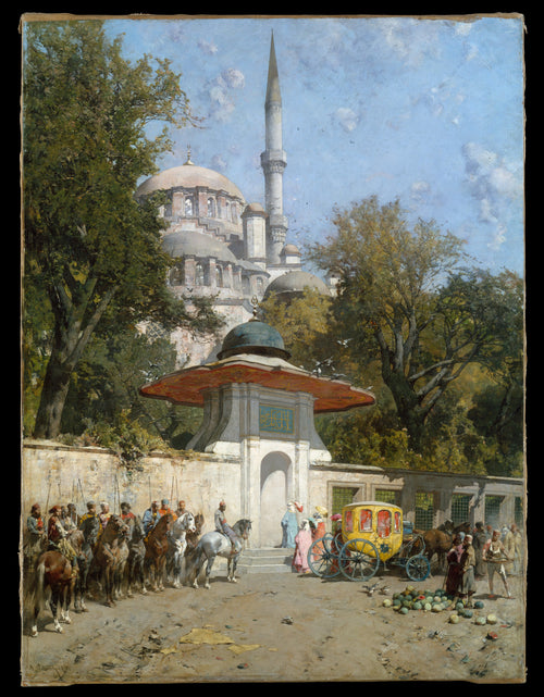 A Mosque by Alberto Pasini - Oil Painting canvas print