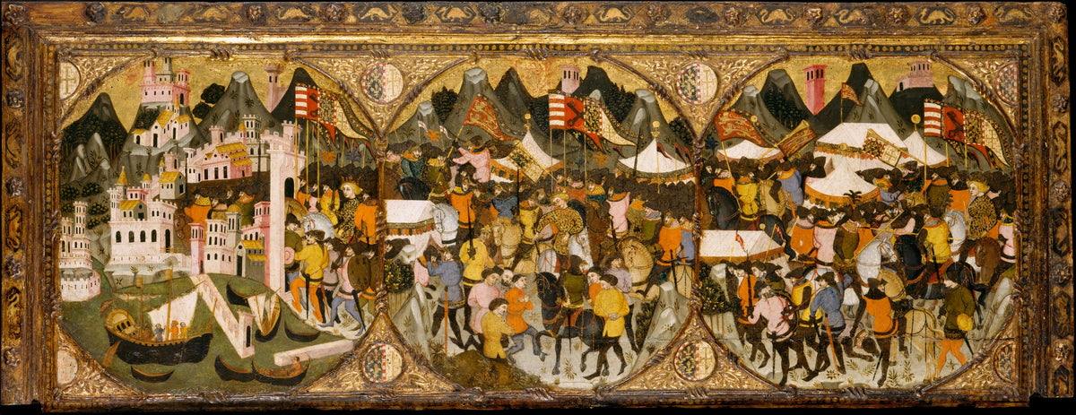 The Conquest of Naples by Charles of Durazzo by Master of Charles of Durazzo - Tempera canvas print