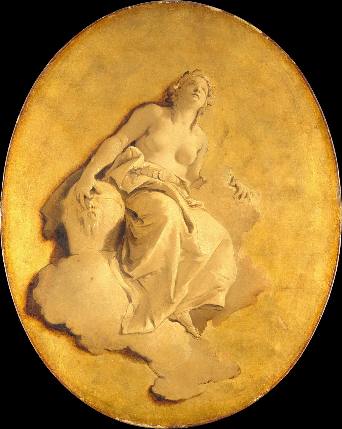 A Female Allegorical Figure by Giovanni Battista Tiepolo - Oil Painting canvas print