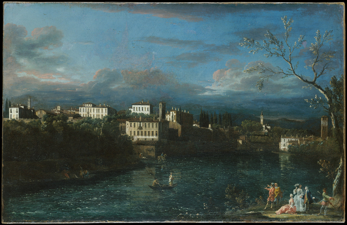 Vaprio d'Adda by Bernardo Bellotto - Oil Painting canvas print