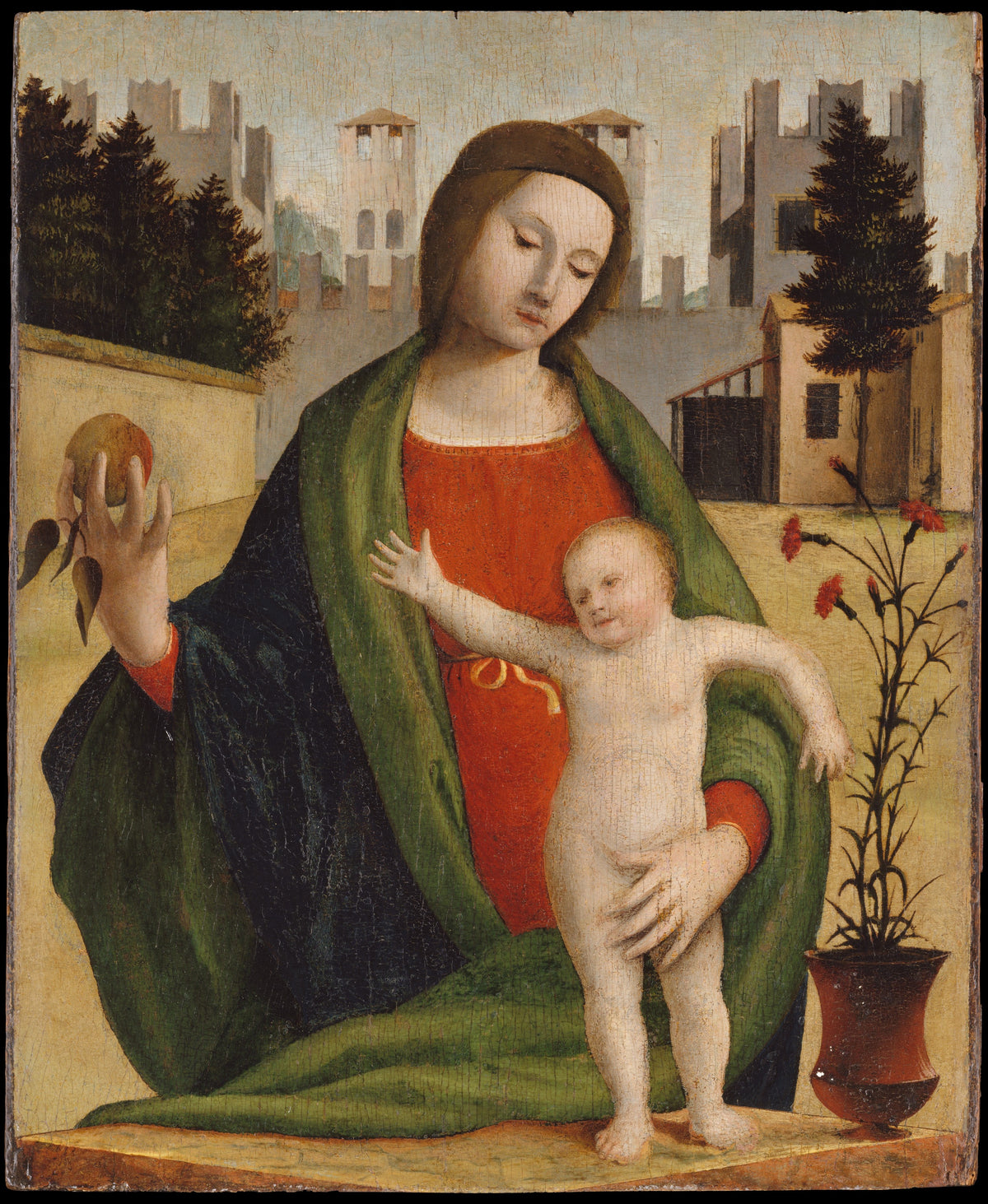 Madonna and Child by Bramantino (Bartolomeo Suardi) - Tempera canvas print