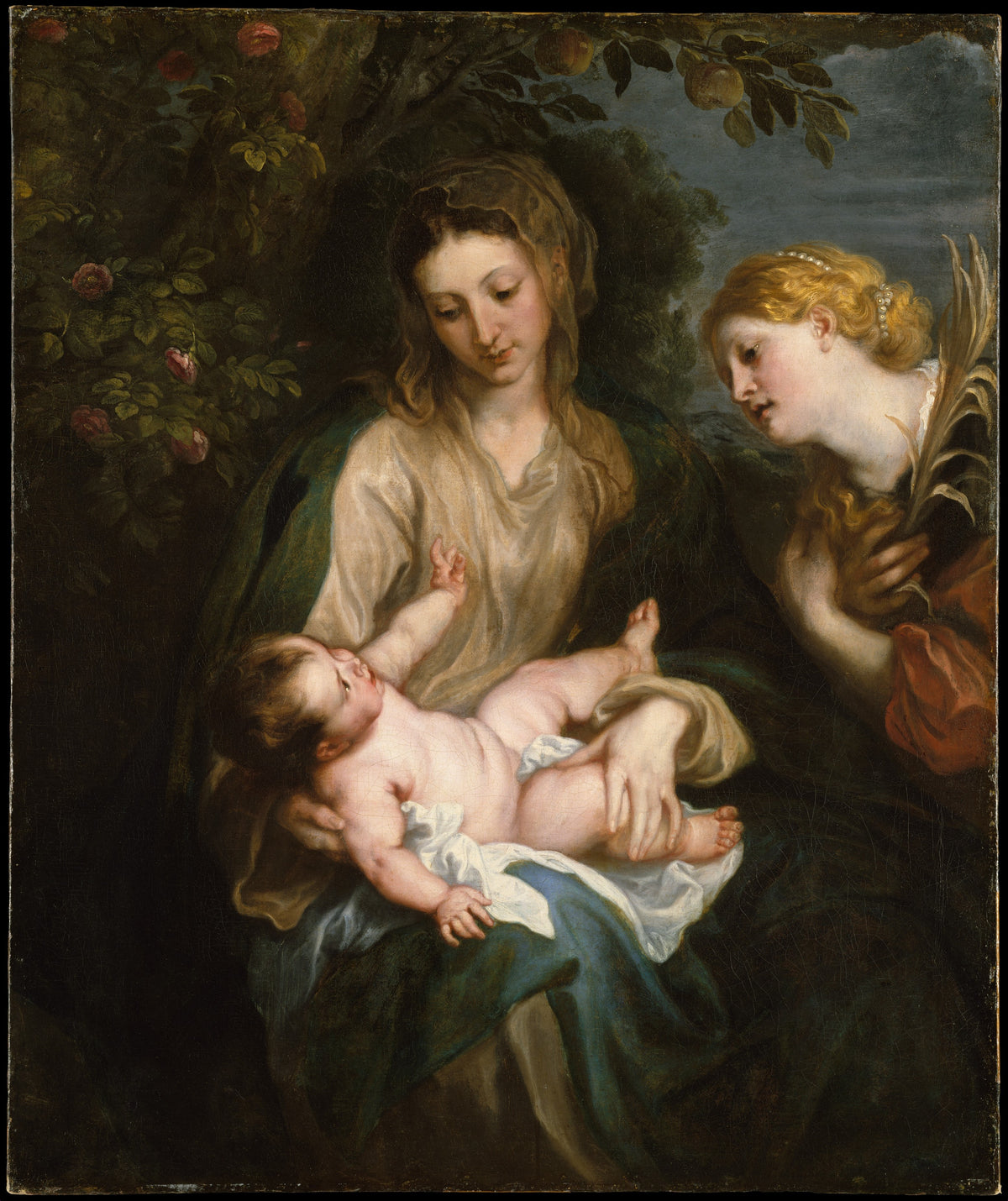 Virgin and Child with Saint Catherine of Alexandria by Anthony van Dyck - Oil Painting canvas print