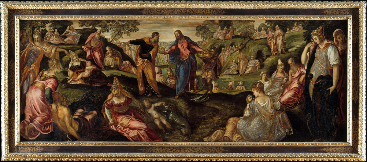 The Miracle of the Loaves and Fishes by Jacopo Tintoretto (Jacopo Robusti) - Oil Painting canvas print