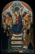 Madonna and Child Enthroned with Saints and Angels by Francesco Botticini (Francesco di Giovanni) - Tempera canvas print