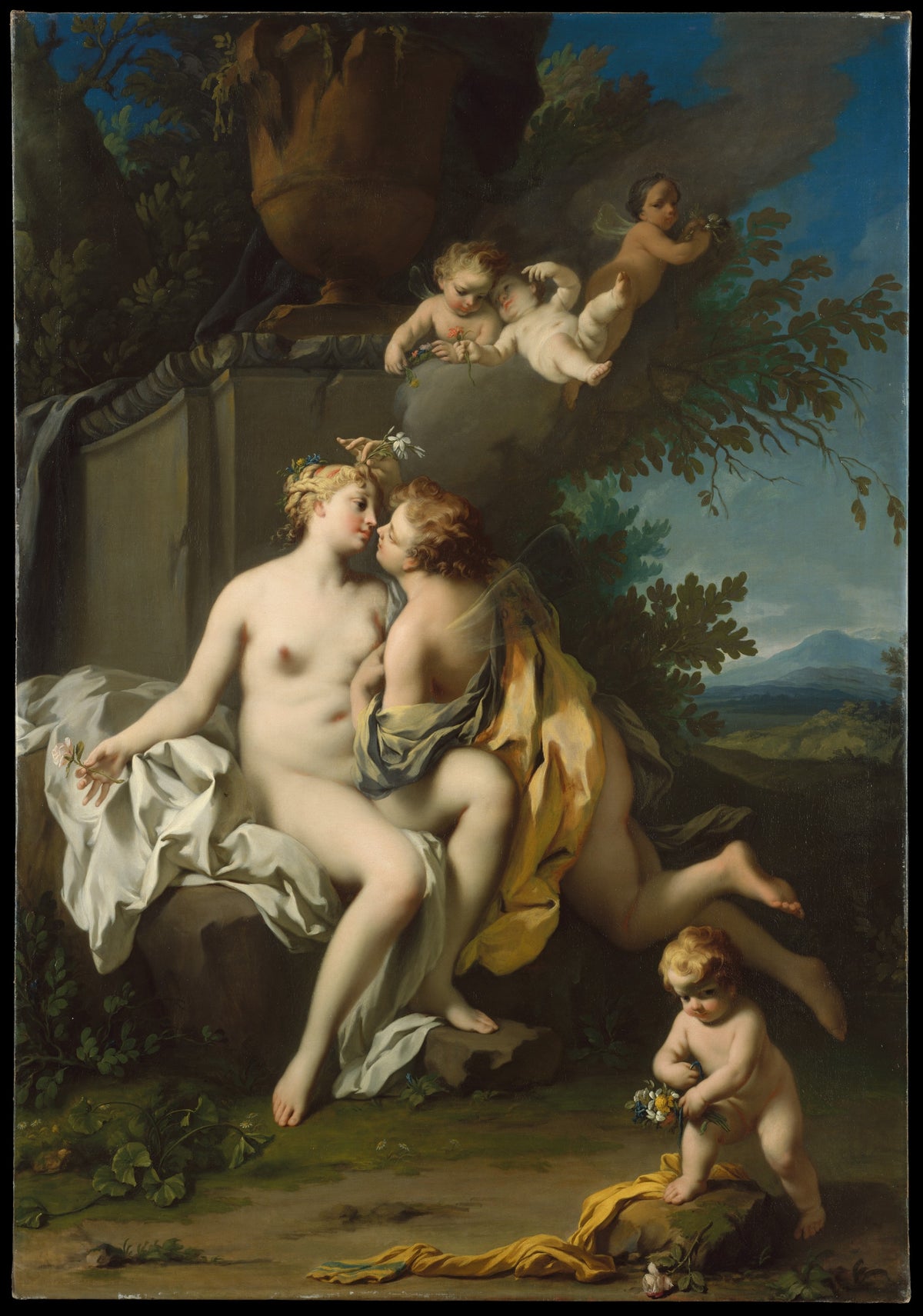 Flora and Zephyr by Jacopo Amigoni - Oil Painting canvas print