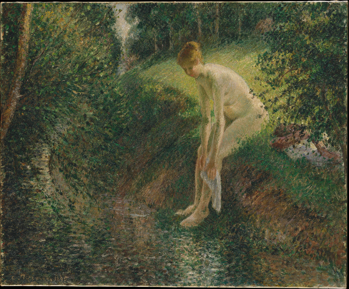 Bather in the Woods by Camille Pissarro - Impressionist canvas print