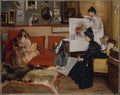 In the Studio by Alfred Stevens - Oil Painting canvas print