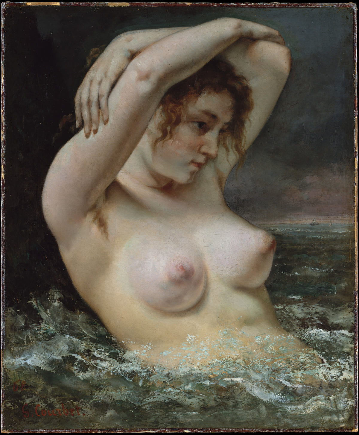 The Woman in the Waves by Gustave Courbet - Realist canvas print