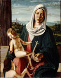 Madonna and Child with the Infant Saint John the Baptist by Michele da Verona (Michele di Zenone) - Tempera canvas print