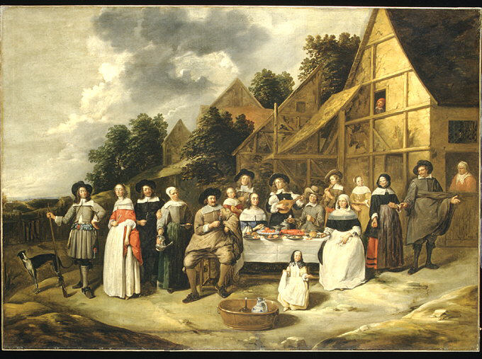 Group Portrait A Wedding Celebration by Gillis van Tilborgh - Oil Painting canvas print