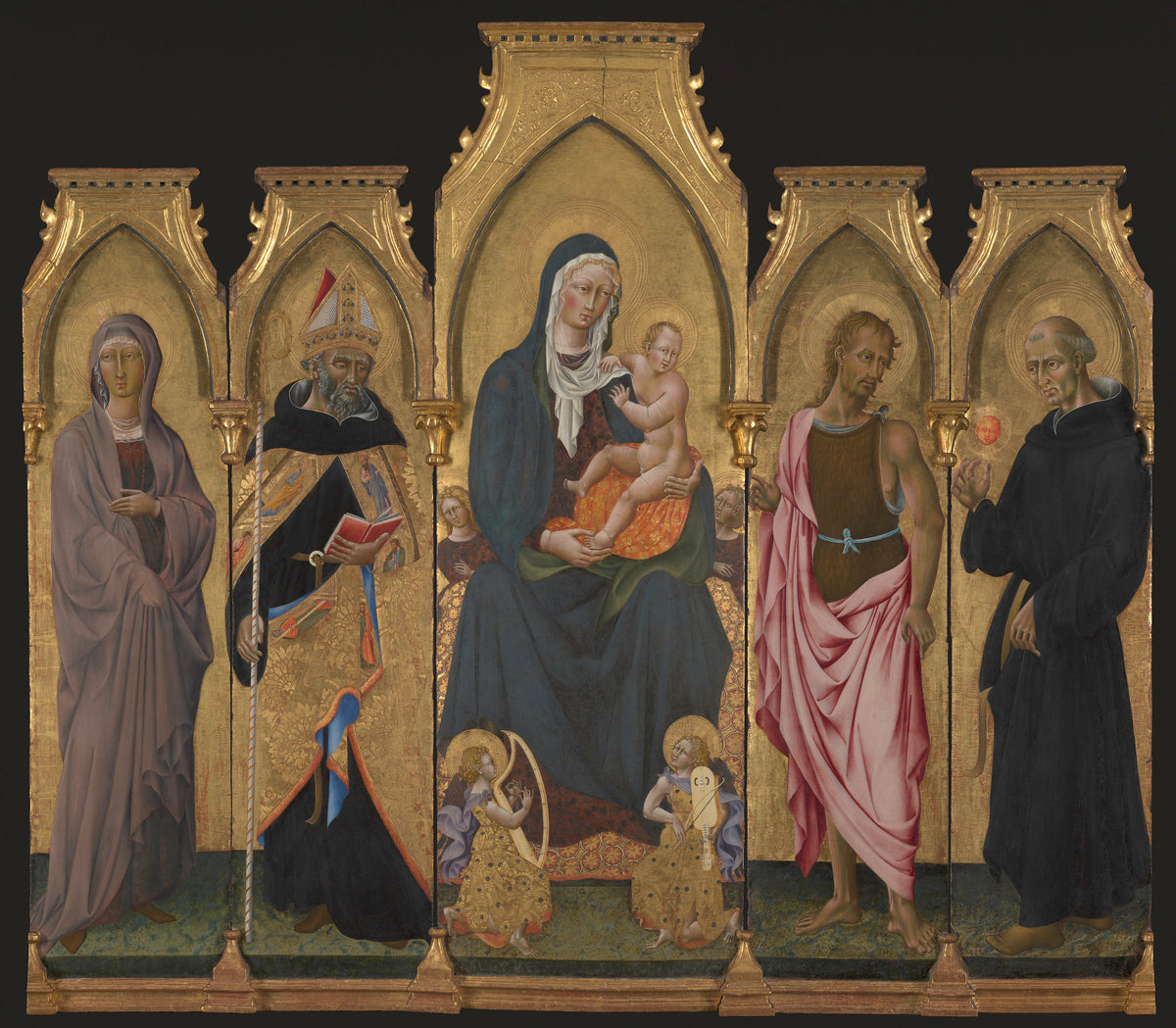 Madonna and Child with Saints by Giovanni di Paolo (Giovanni di Paolo di Grazia) - Tempera canvas print