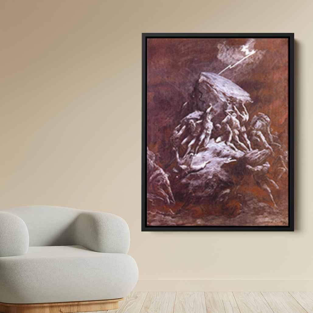 The Clash of the Titansby Gustave Dore Canvas Print