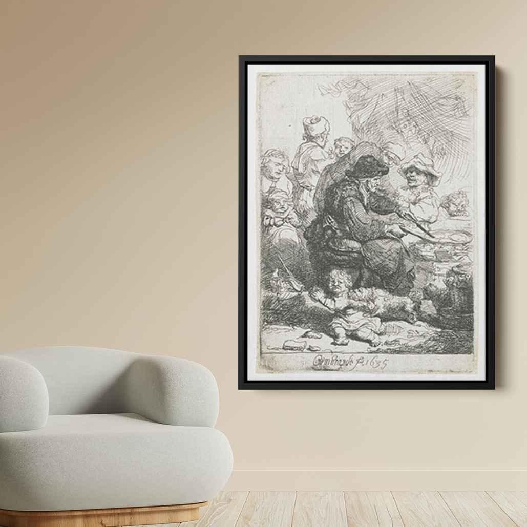 The pancake womanby Rembrandt Canvas Print