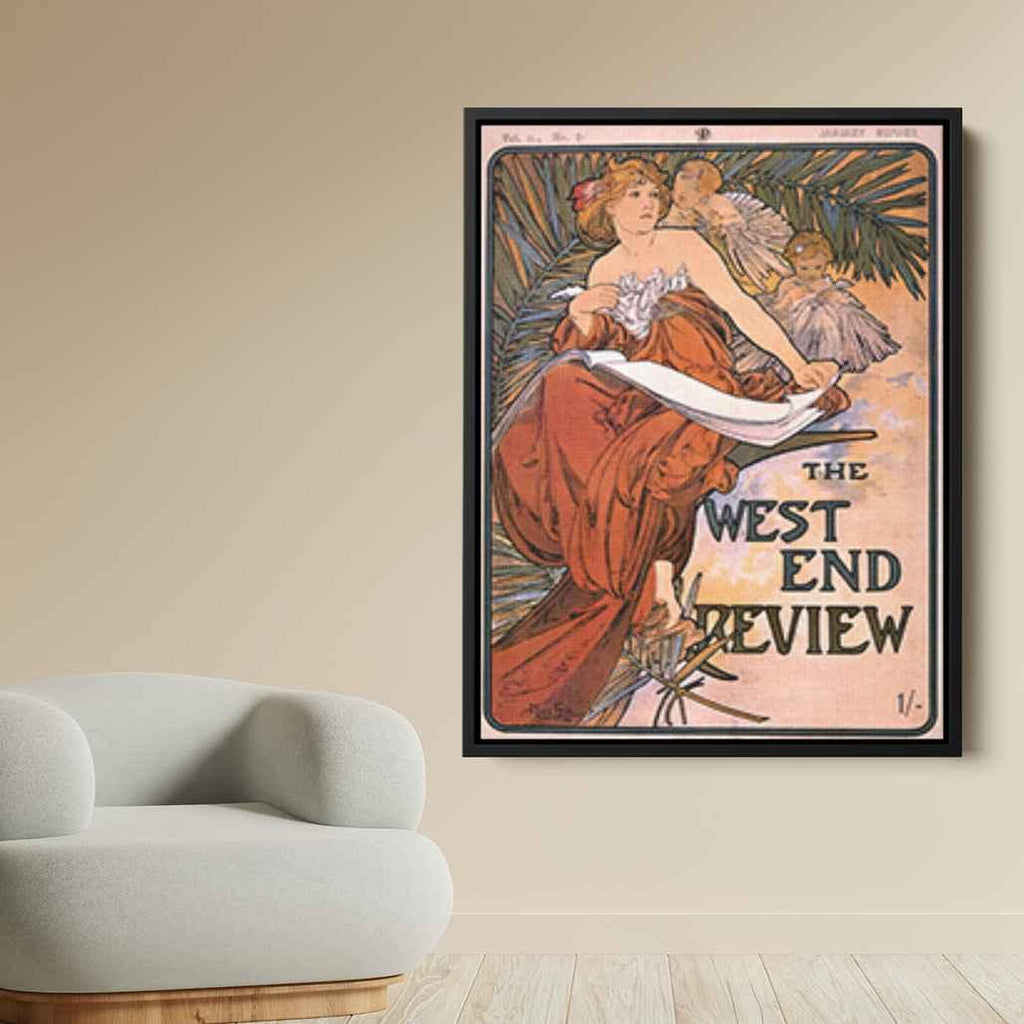 The west end reviewby Alphonse Mucha Canvas Print