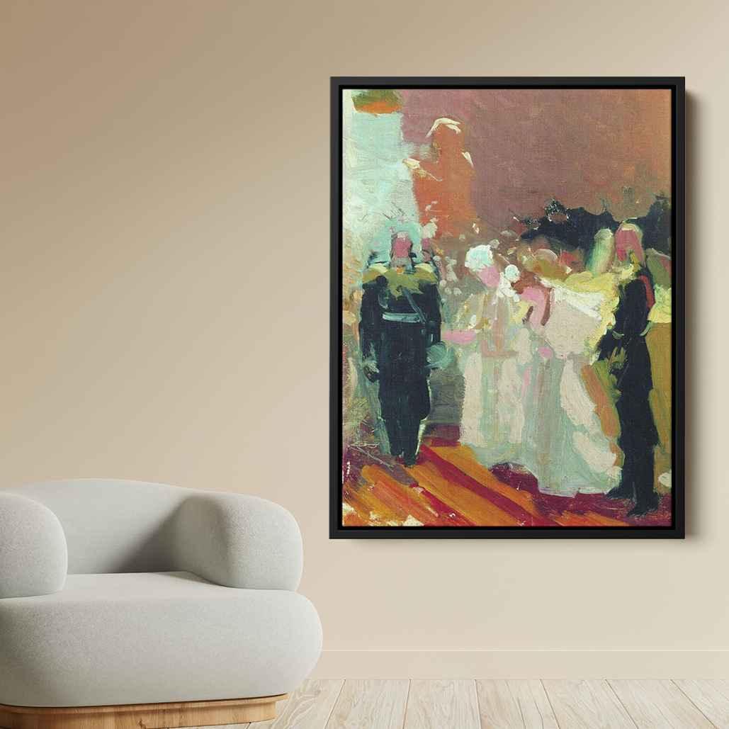The yield on the Red Porchby Ilya Repin Canvas Print