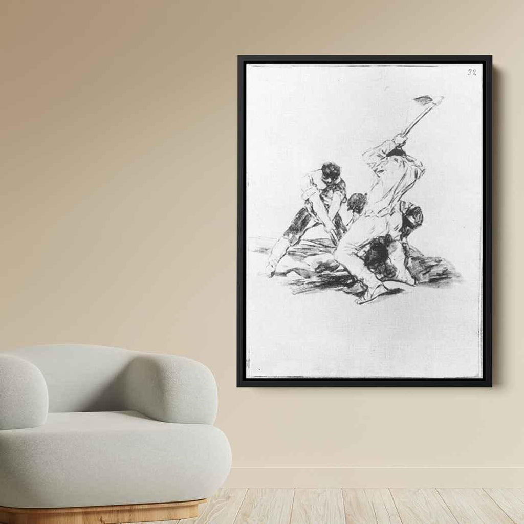 Three Men Diggingby Francisco Goya Canvas Print