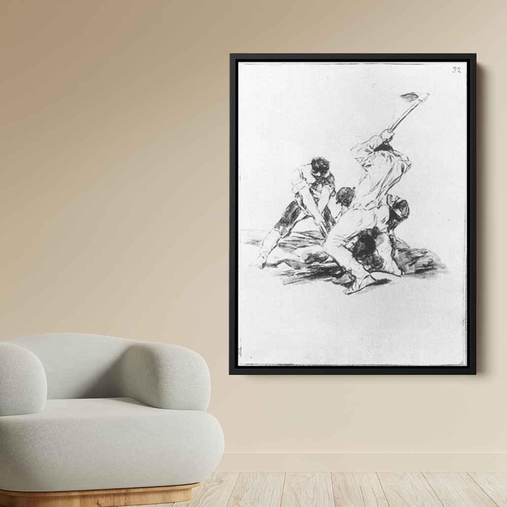 Three Men Diggingby Francisco Goya Canvas Print