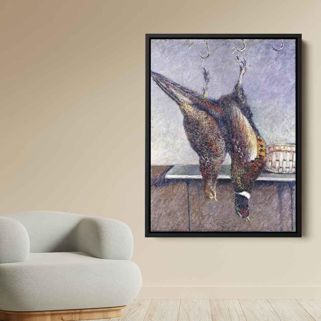 Two Hanging Pheasantsby Gustave Caillebotte Canvas Print