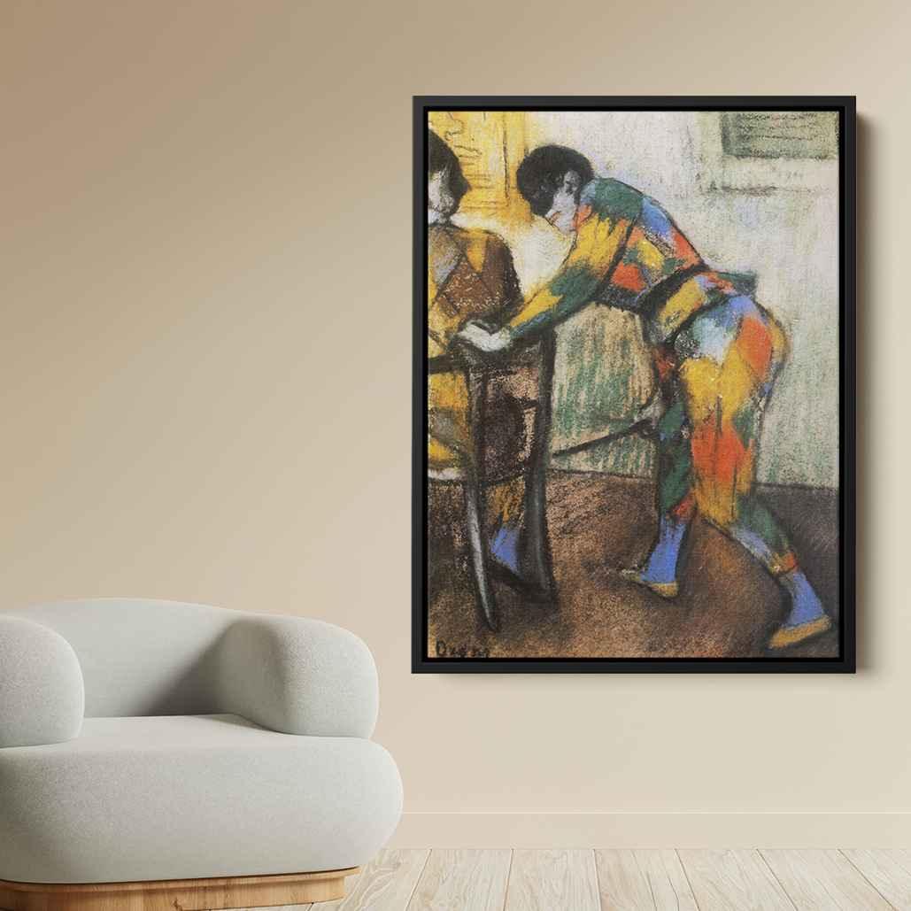 Two harlequinsby Edgar Degas Canvas Print