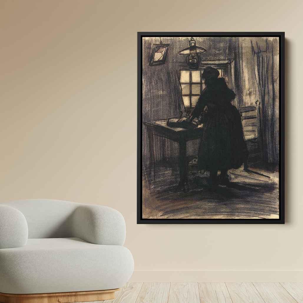 Woman Cutting Breadby Vincent van Gogh Canvas Print