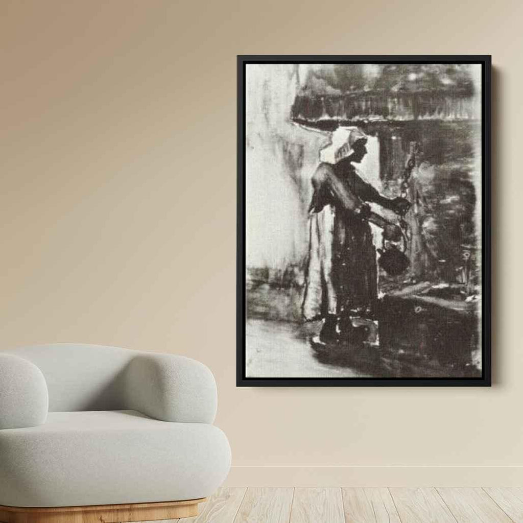Woman with Kettle Canvas Print