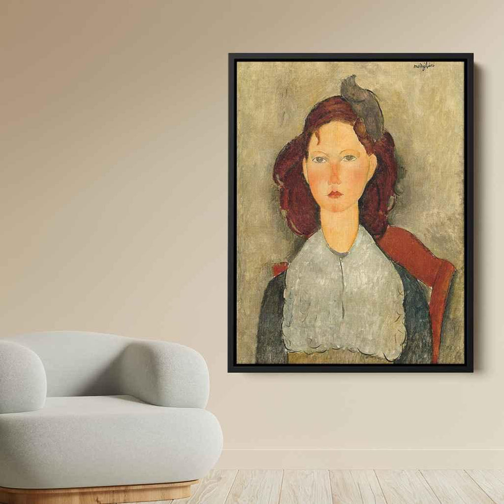 Young Girl Seatedby Amedeo Modigliani Canvas Print