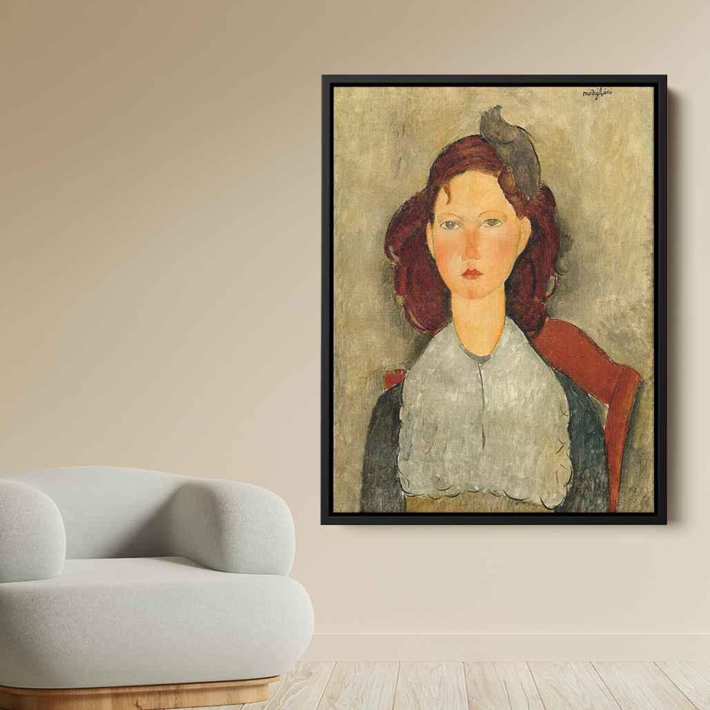 Young Girl Seatedby Amedeo Modigliani Canvas Print