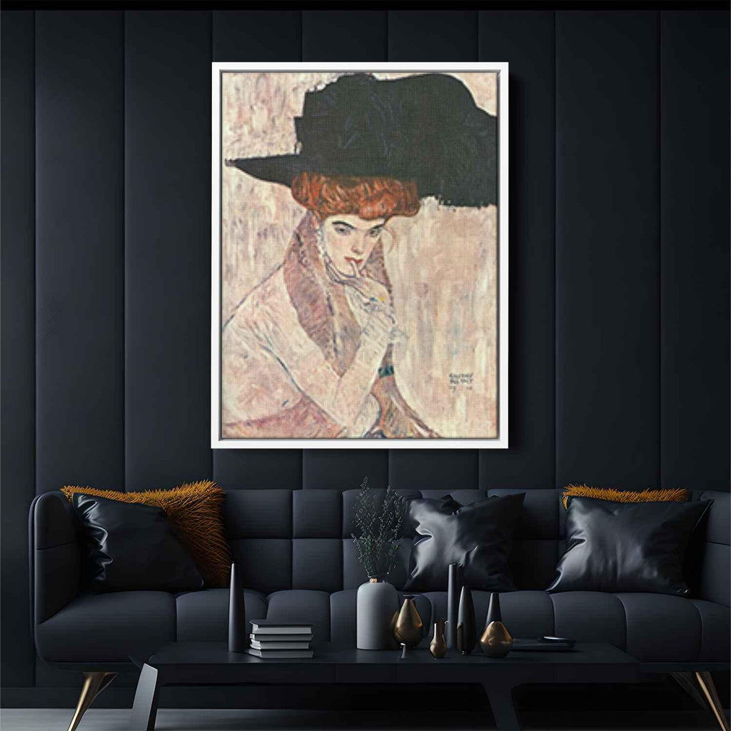 The Black Feather Hatby Gustav Klimt Canvas Print