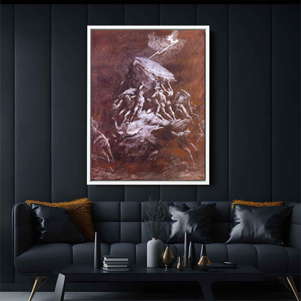 The Clash of the Titansby Gustave Dore Canvas Print