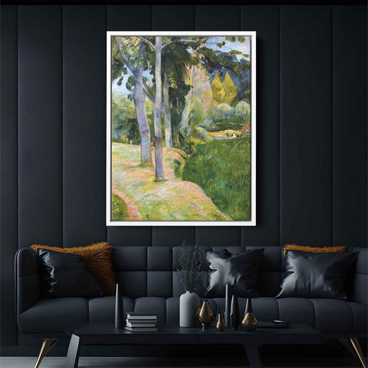 The large treeby Paul Gauguin Canvas Print