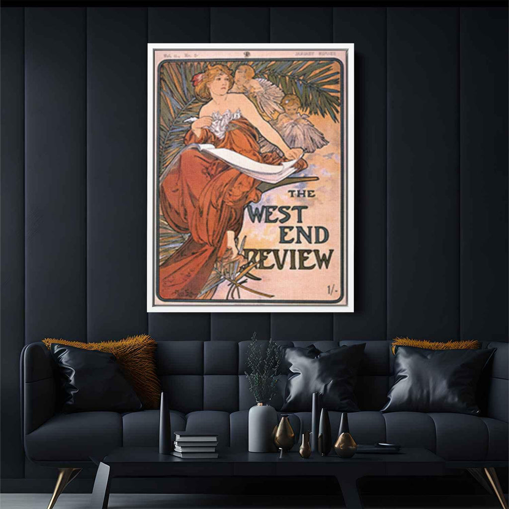 The west end reviewby Alphonse Mucha Canvas Print