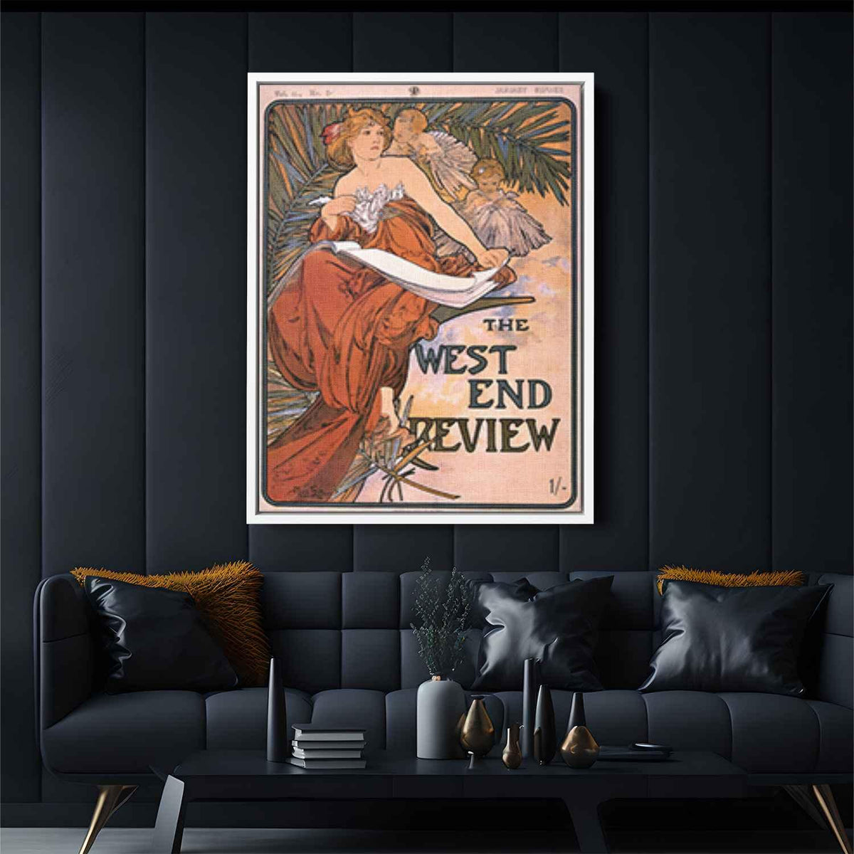 The west end reviewby Alphonse Mucha Canvas Print