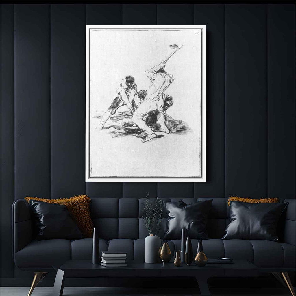 Three Men Diggingby Francisco Goya Canvas Print