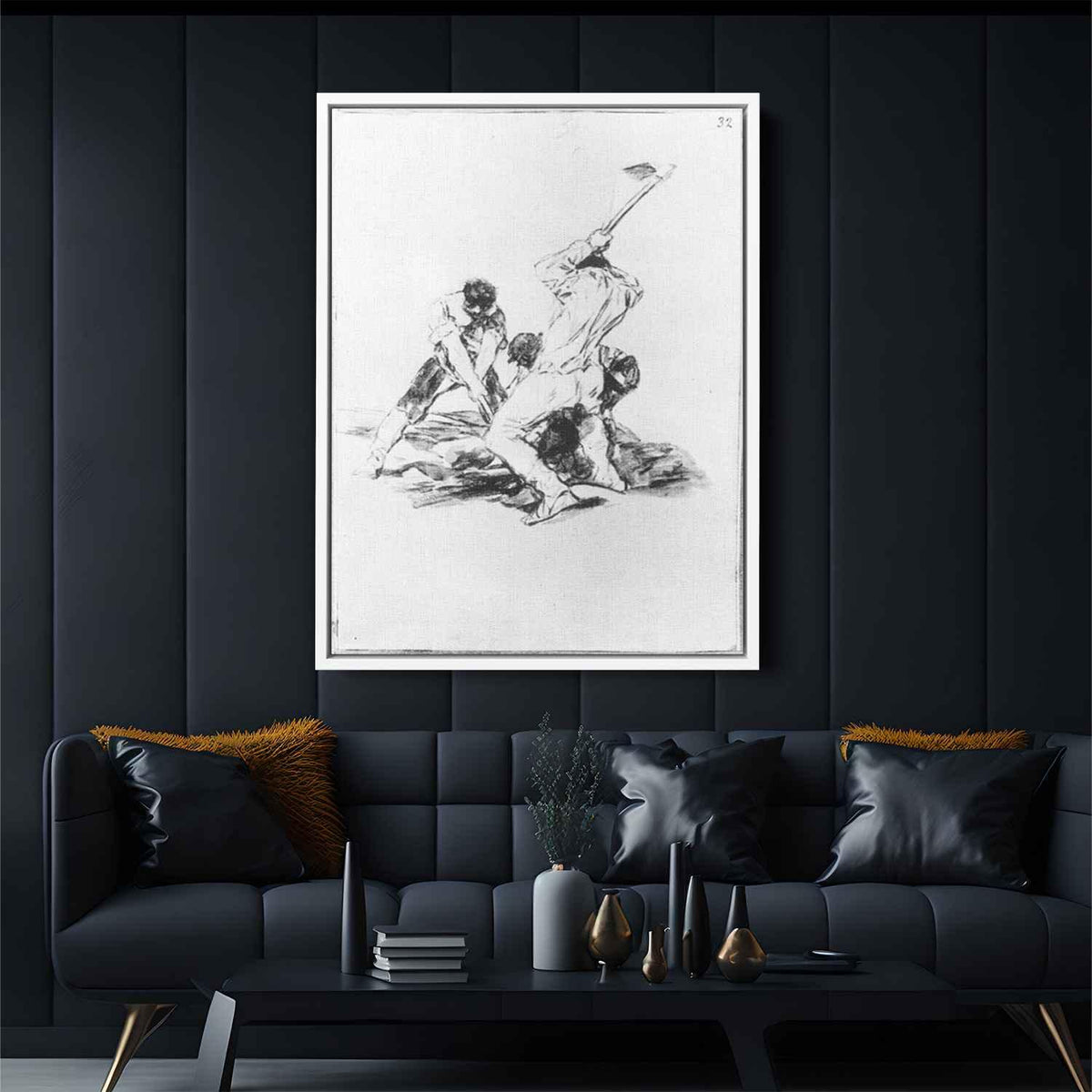 Three Men Diggingby Francisco Goya Canvas Print