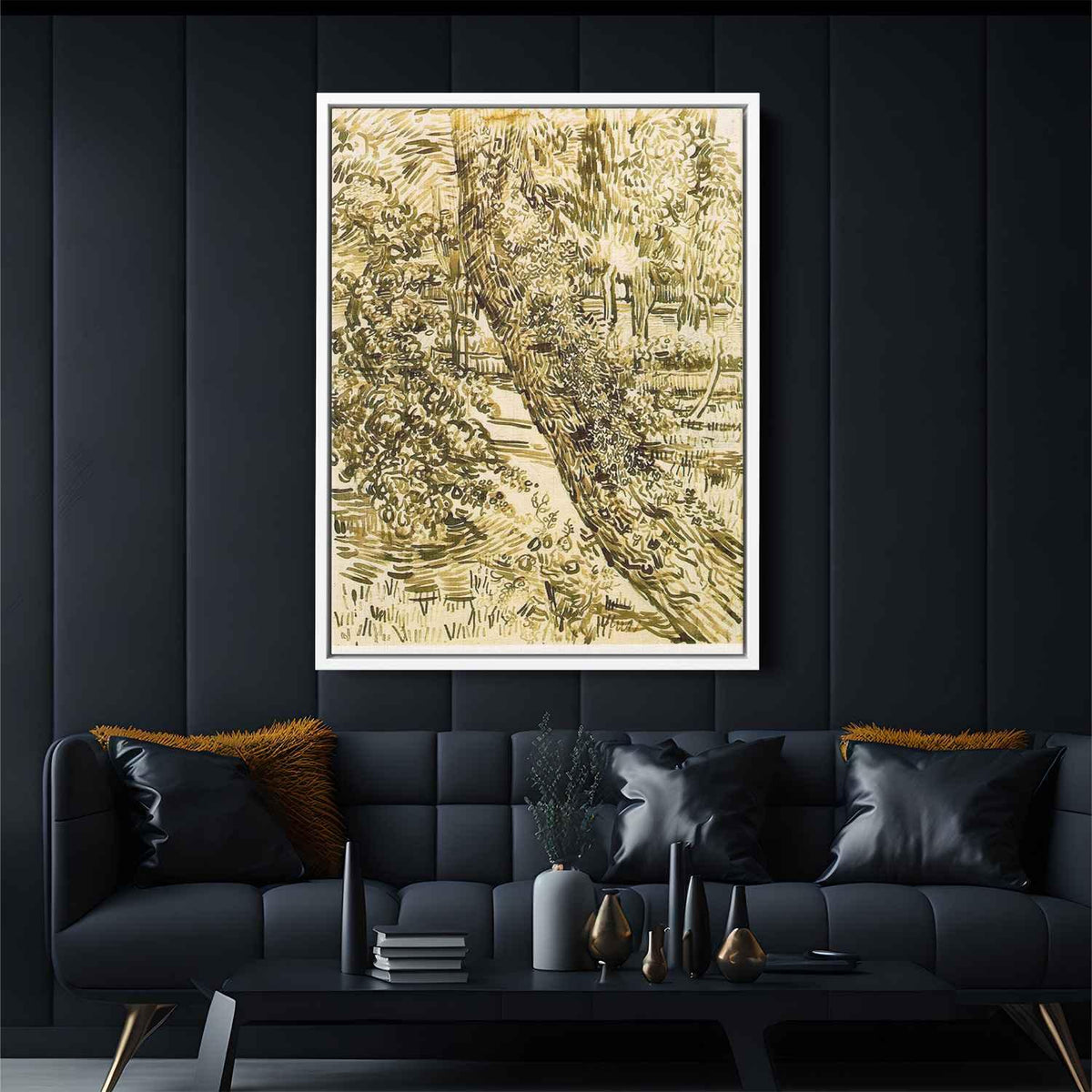 Tree with Ivy in the Asylum Gardenby Vincent van Gogh Canvas Print