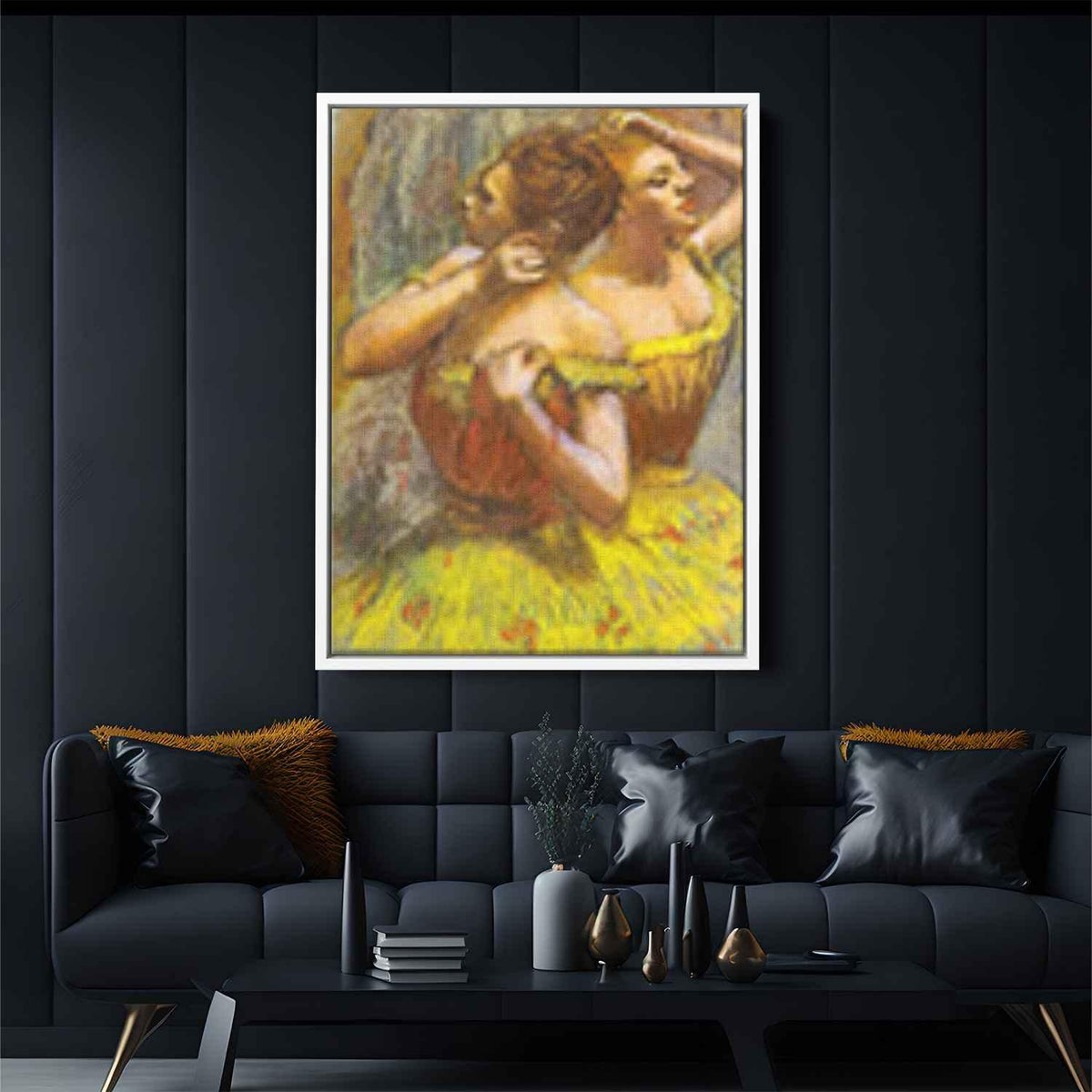 Two Dancers (pastel on paper)by Edgar Degas Canvas Print