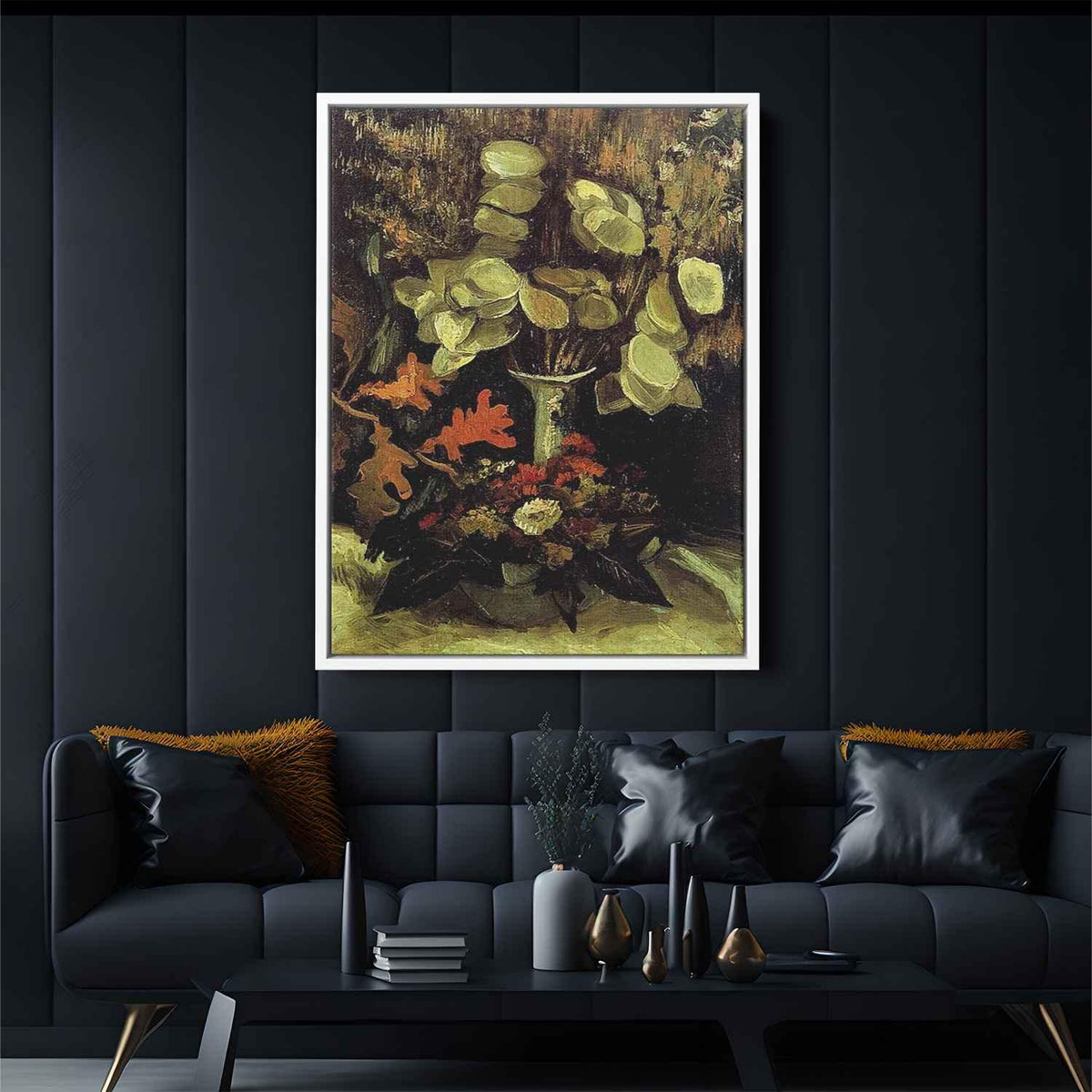 Vase with Honestyby Vincent van Gogh Canvas Print