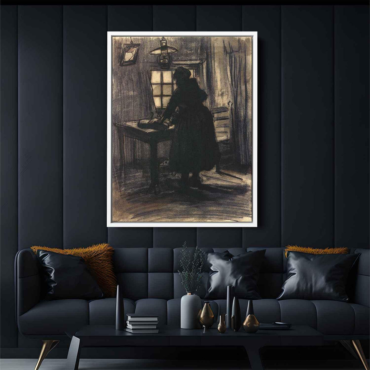 Woman Cutting Breadby Vincent van Gogh Canvas Print