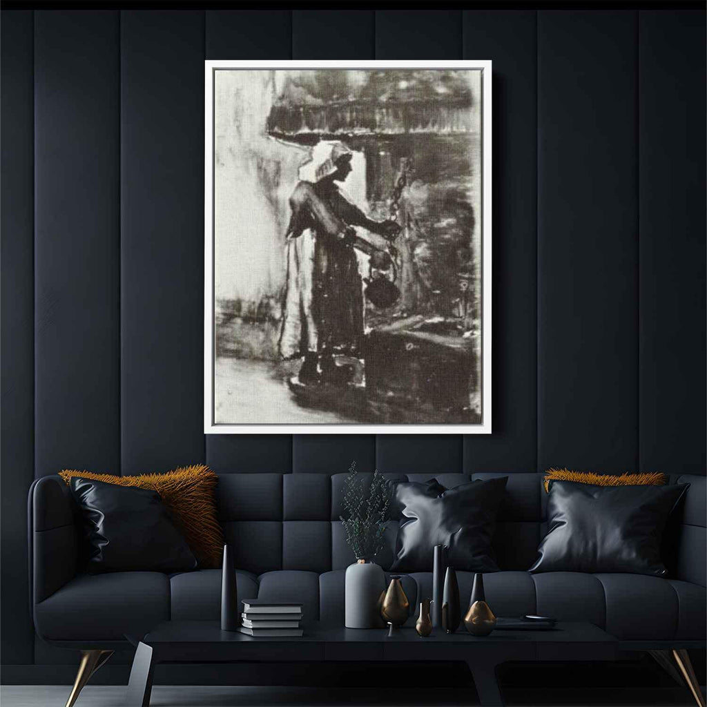 Woman with Kettle Canvas Print