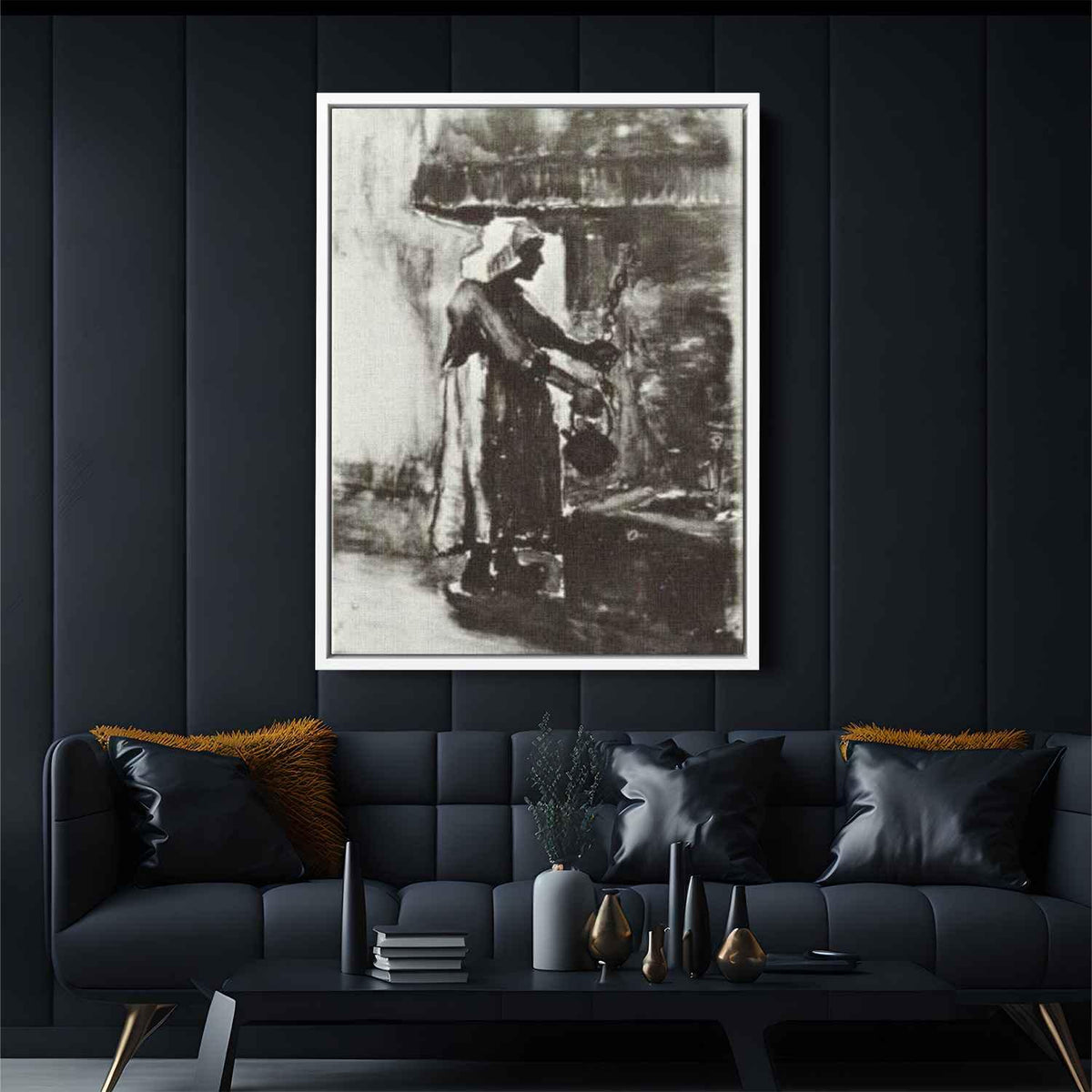 Woman with Kettle Canvas Print