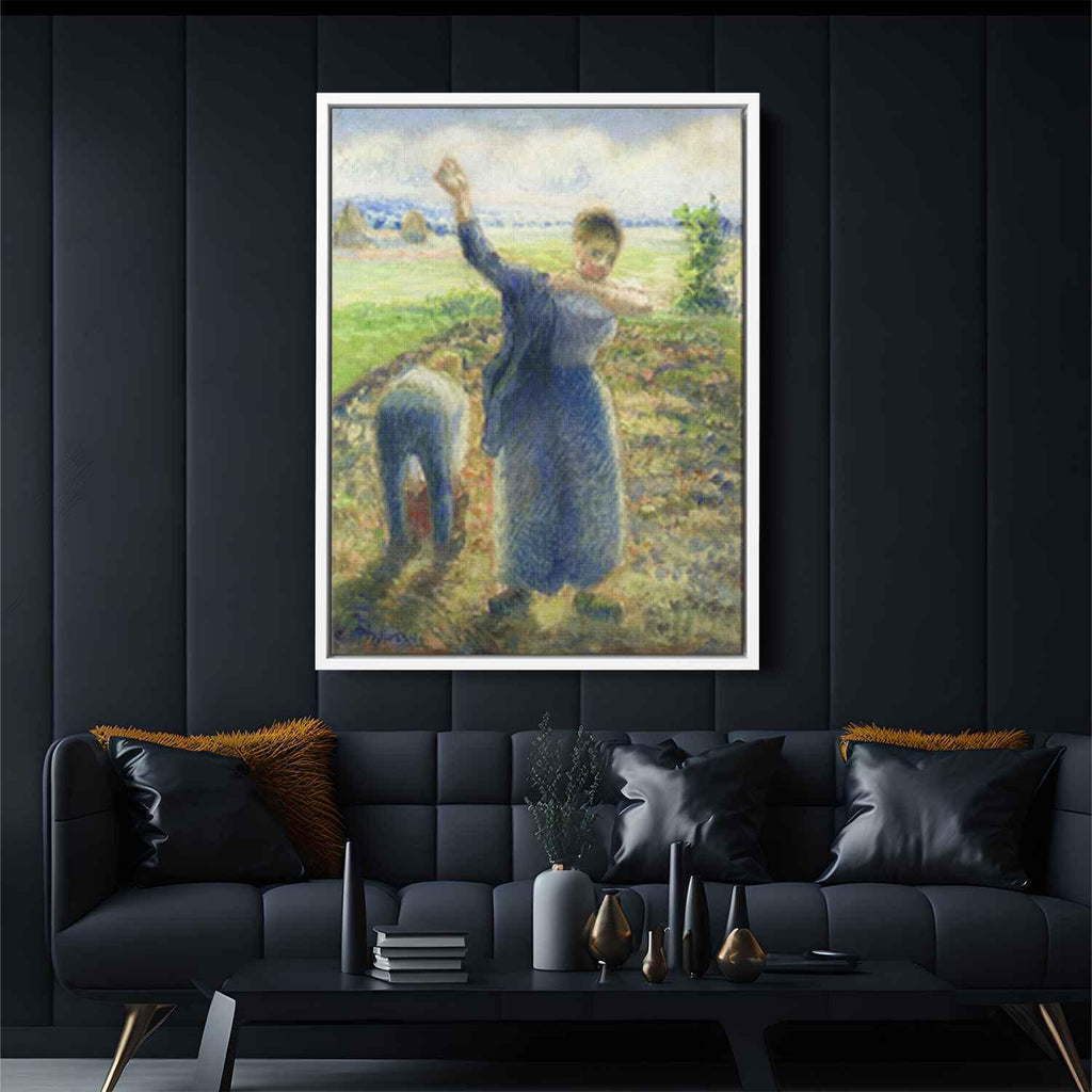 Workers in the Fieldsby Camille Pissarro Canvas Print